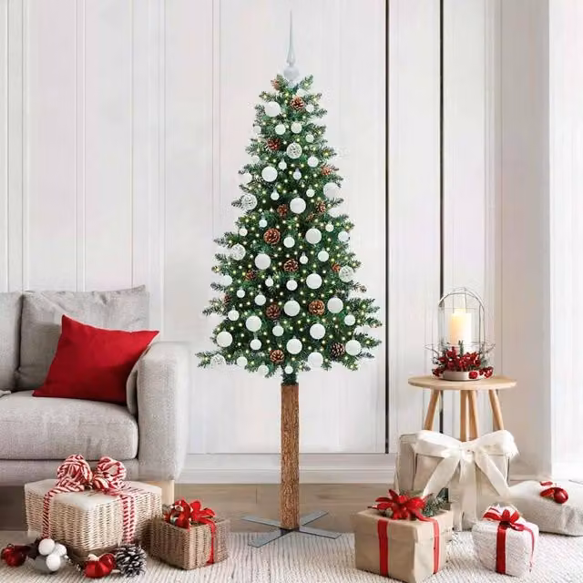 Berkfield Home Slim Green Christmas Tree, Height: 180 cm
