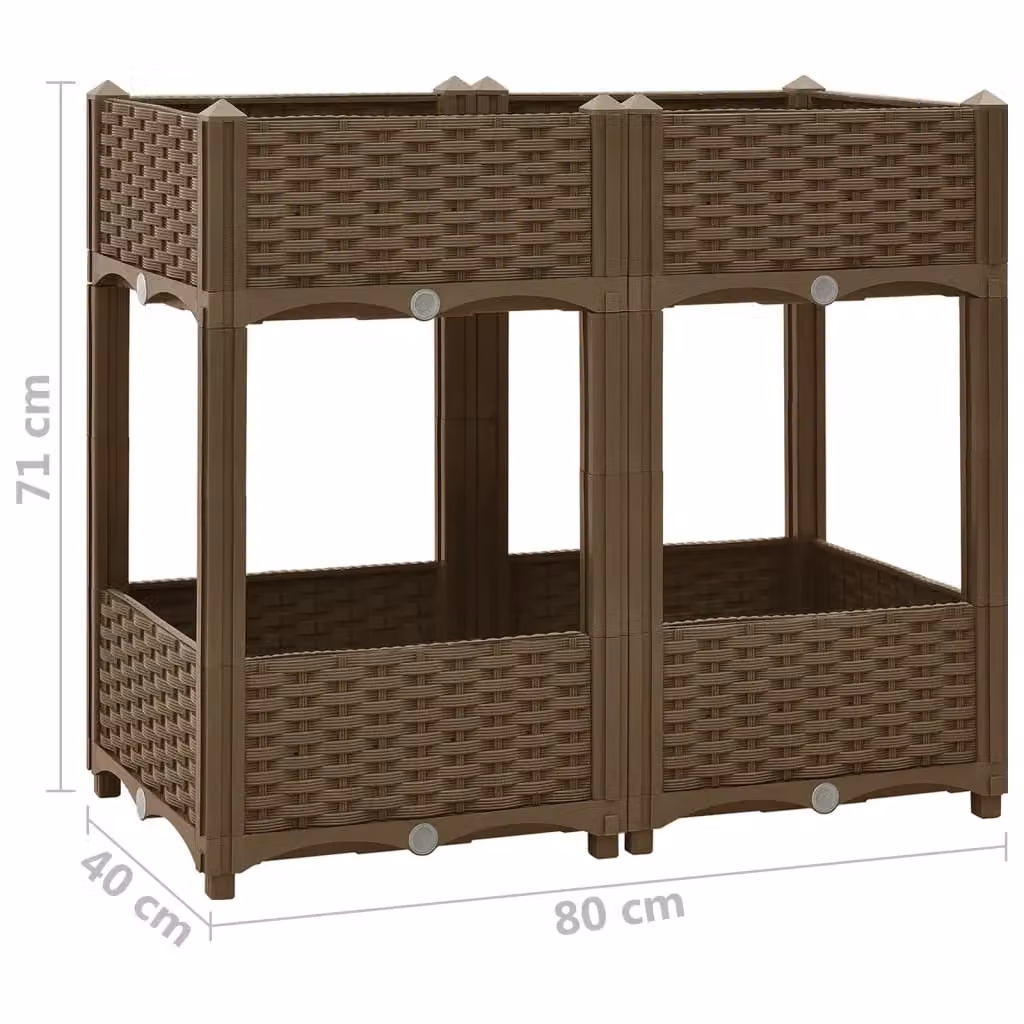 Berkfield Home Brown Polypropylene Raised Bed W/D/H: 80 x 40 x 71 cm – 3