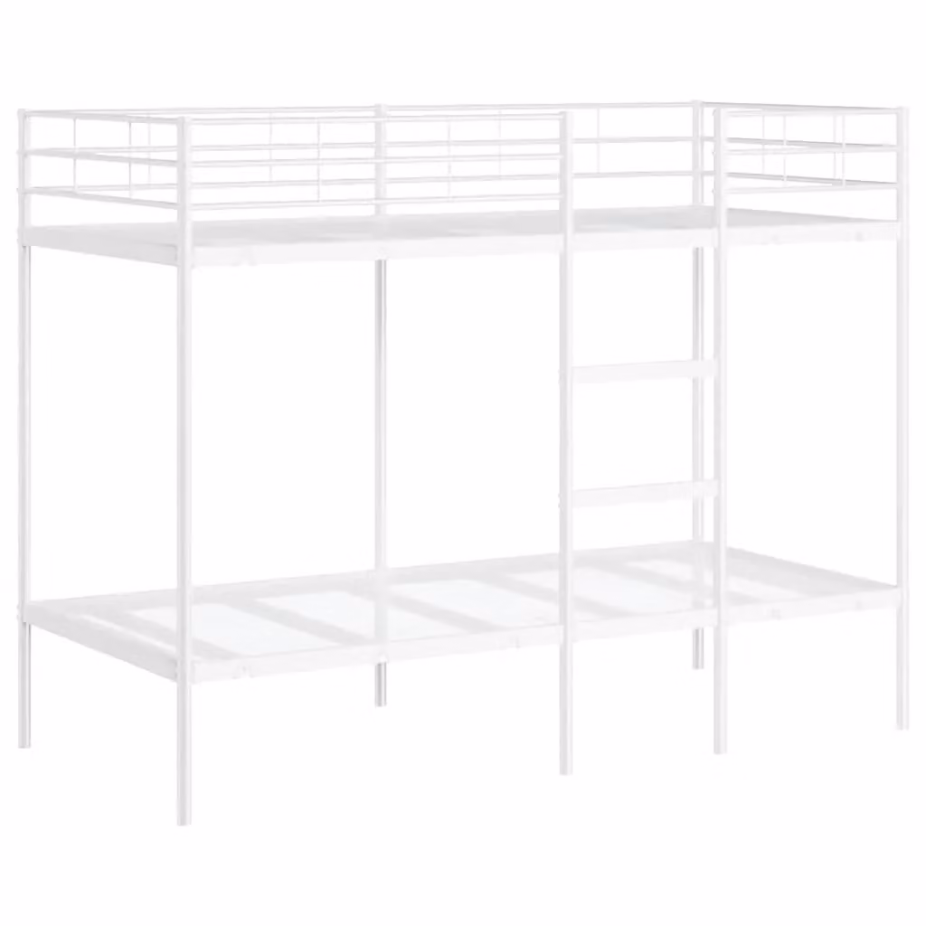 Berkfield Home Single Metal Bunk Bed in White, W/D/H: 90 x 190 cm – 2