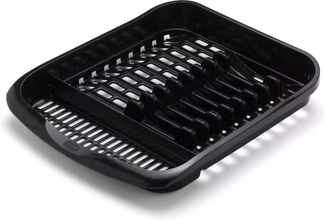 Addis Black Plastic Freestanding Rectangular Cutlery Holder and Plate Rack
