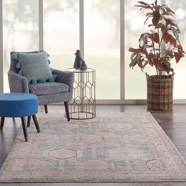 The Rug Shop UK Multi Border Traditional Geometric Polyester Easy To Clean Rug, Multicolour, W: 160 cm, D: 235 cm – 1