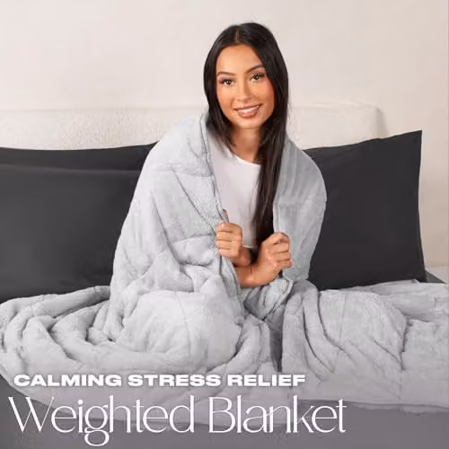 Brentfords Teddy Fleece Weighted Blanket, Silver Grey, 4kg, W: 125 cm x L: 150 cm – 2