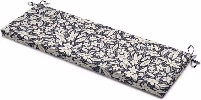 Livinluxury Water Repellent Rectangular Garden Bench Seat Pad in Blue and White