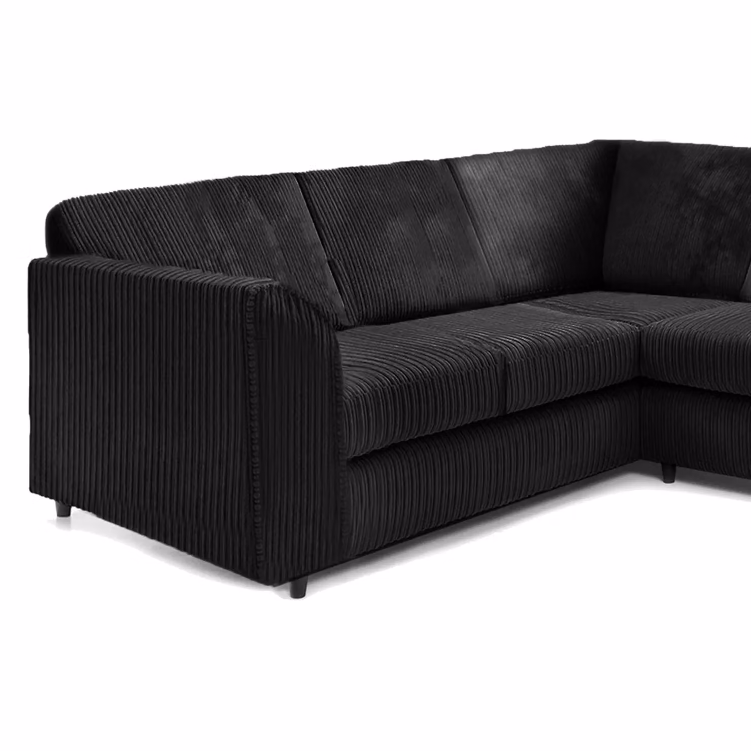 Furnishings For Less UK Ferguson 5 Seater L-Shaped Corner Sofa in Black Jumbo Cord Fabric – 2