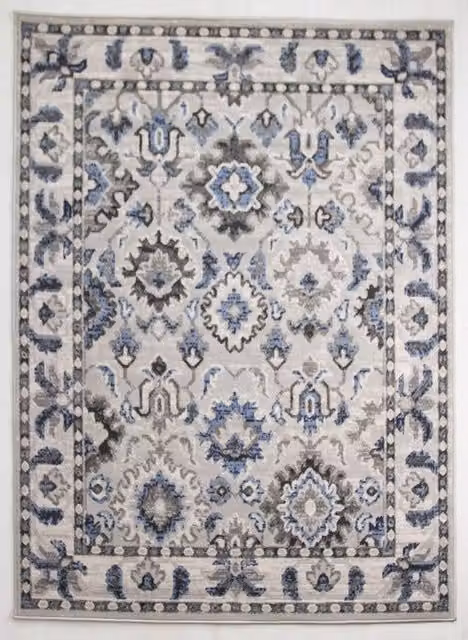 Rugstyle Balletto Heatset Traditional Oriental Rectangular Rug in Blue, W: 120 cm, L: 170 cm
