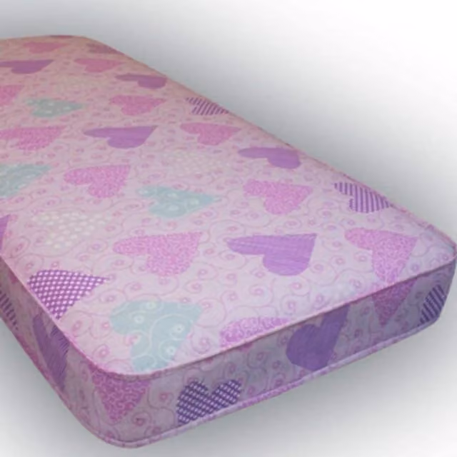Wilson Beds Kids Reflex Foam Mattress with Pink and Lilac Hearts, W/D/H: 90 x 200 x 10 cm