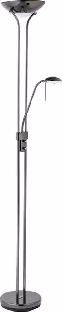 Loops Mother & Child Floor Lamp in Black and Chrome with Dimmable Twin Lights and Flexible Reading Feature