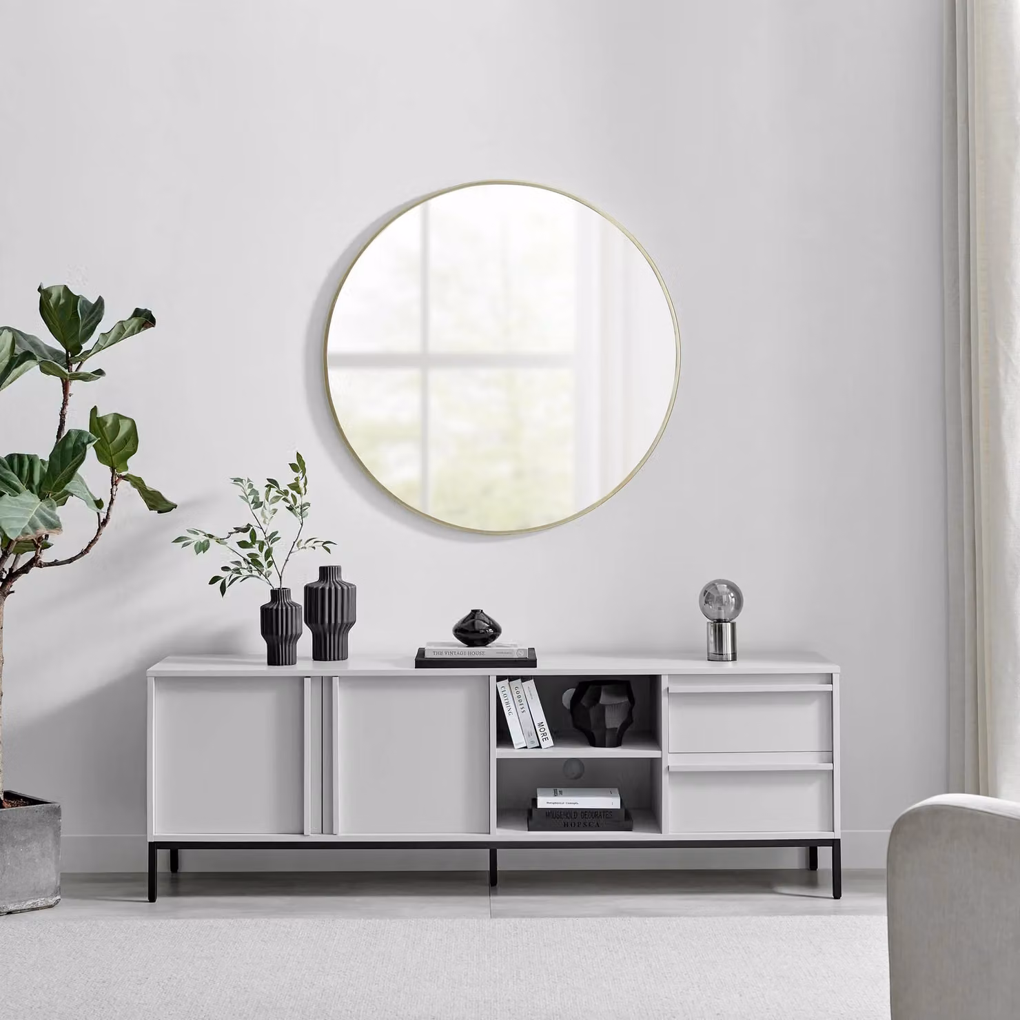 FurnitureboxUK Svit Scandinavian Style Storage TV Sideboard in White – 2