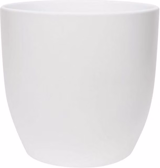 KDMD White Ceramic Indoor Planter, Round Tabletop Design, Height: 18 cm