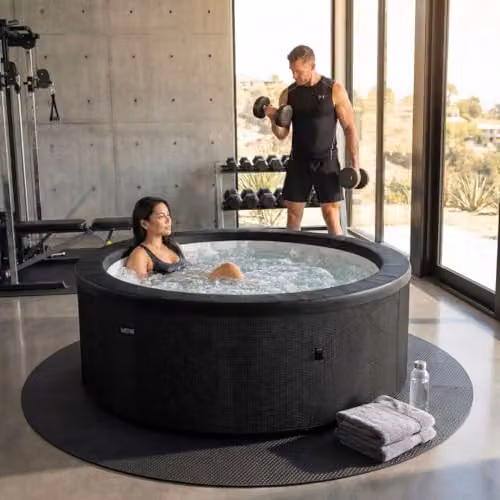 Summer Waves Wave Tahoe 4 Person Eco Foam Hot Tub in Graphite Grey with Integrated Heater and WiFi App Control – 4