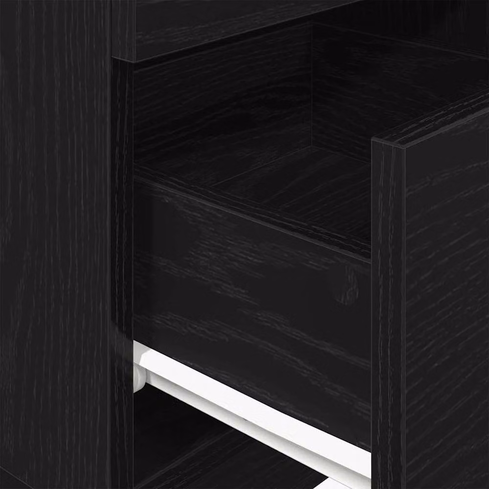 Berkfield Home Set of 2 Durable Black Bedside Cabinets with 2 Drawers, W/D/H: 36 x 36 x 68 cm – 5