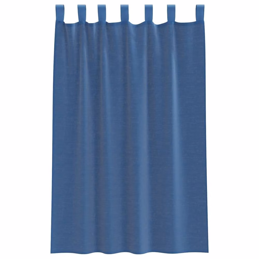 Berkfield Home Royal Blue Voile Fabric Panel Curtains with Tabs, 2 Pack, W: 140 cm, H: 175 cm – 3