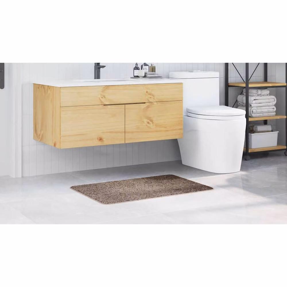 Berkfield Home Soft Rectangular Non-Slip Bath Mat, Brown, W: 60 cm, L: 90 cm – 3