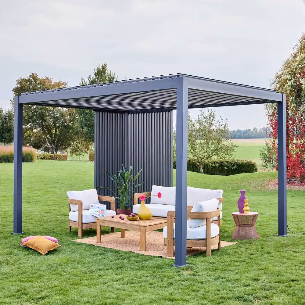 Sweekeet Vertical Louver Aluminium Panel for Triomphe Pergola, 130 cm, Dark Grey – 4