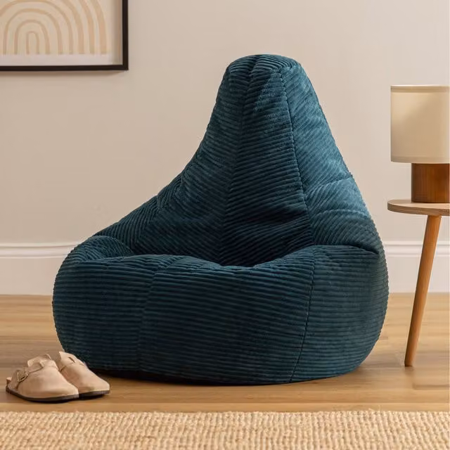 ICON Dalton Medium Corduroy Recliner Bean Bag in Petrol Blue