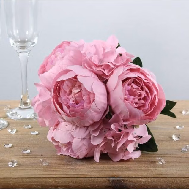 KDMD Arundel Romance Mixed Floral Bouquet in Dusky Pink, 28 cm, 2 Pack
