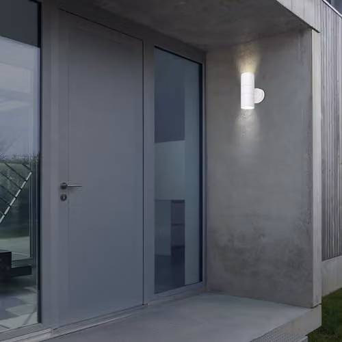 Briloner Modern Up and Down LED Outdoor Wall Light, White, IP54, GU10, H: 16 x W: 11 x D: 7.5 cm – 3