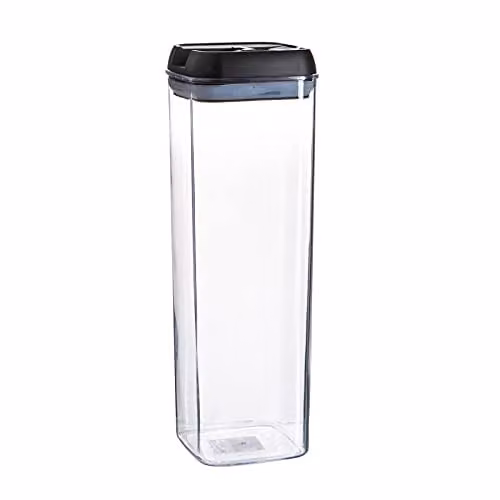 Argon Tableware Airtight Plastic Food Storage Container with Flip Lock Lid, Black, 1.9 l