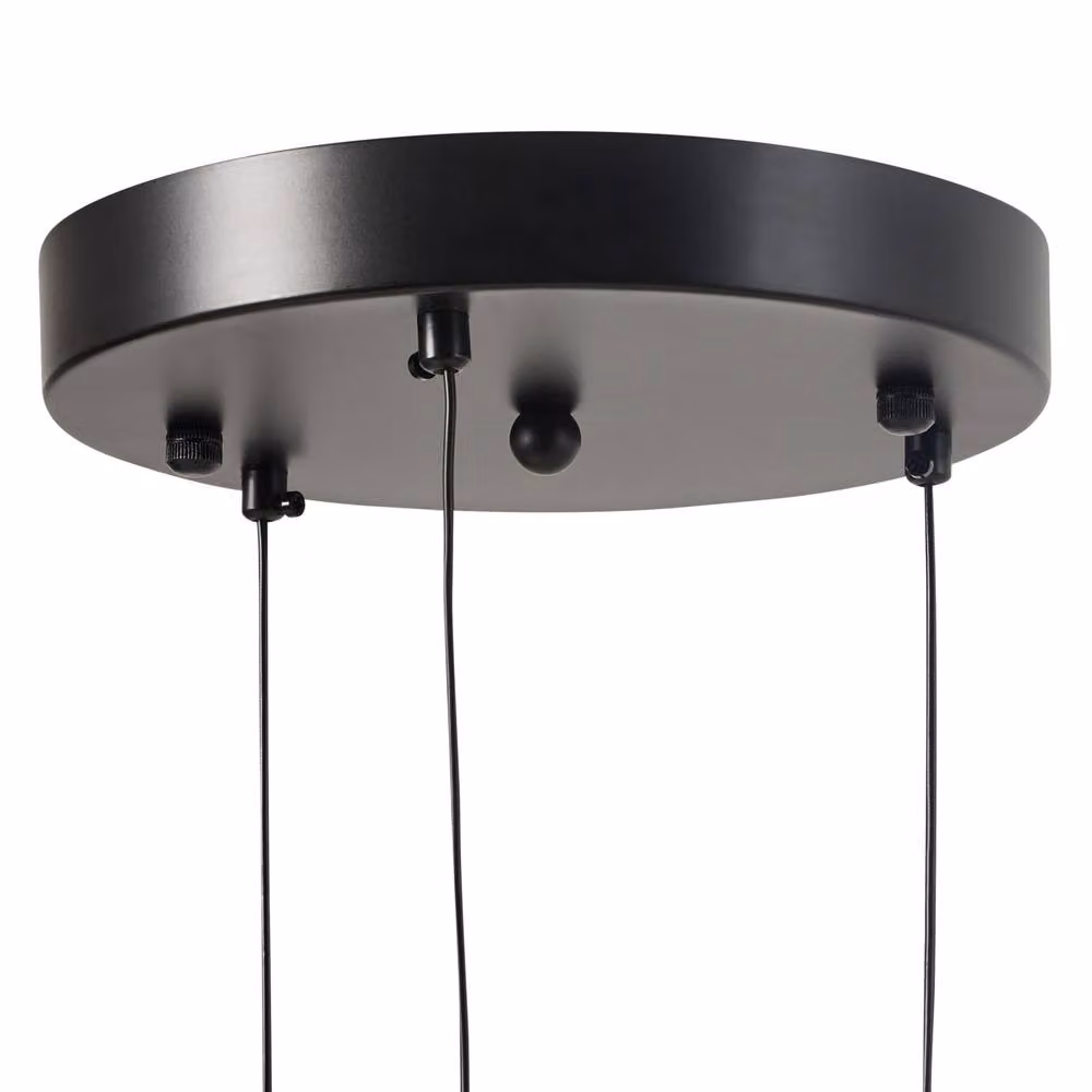 Wyld and Coco Black Modern Pendant Lamp with 3 Integrated LED Round Shades and Adjustable Height – 4