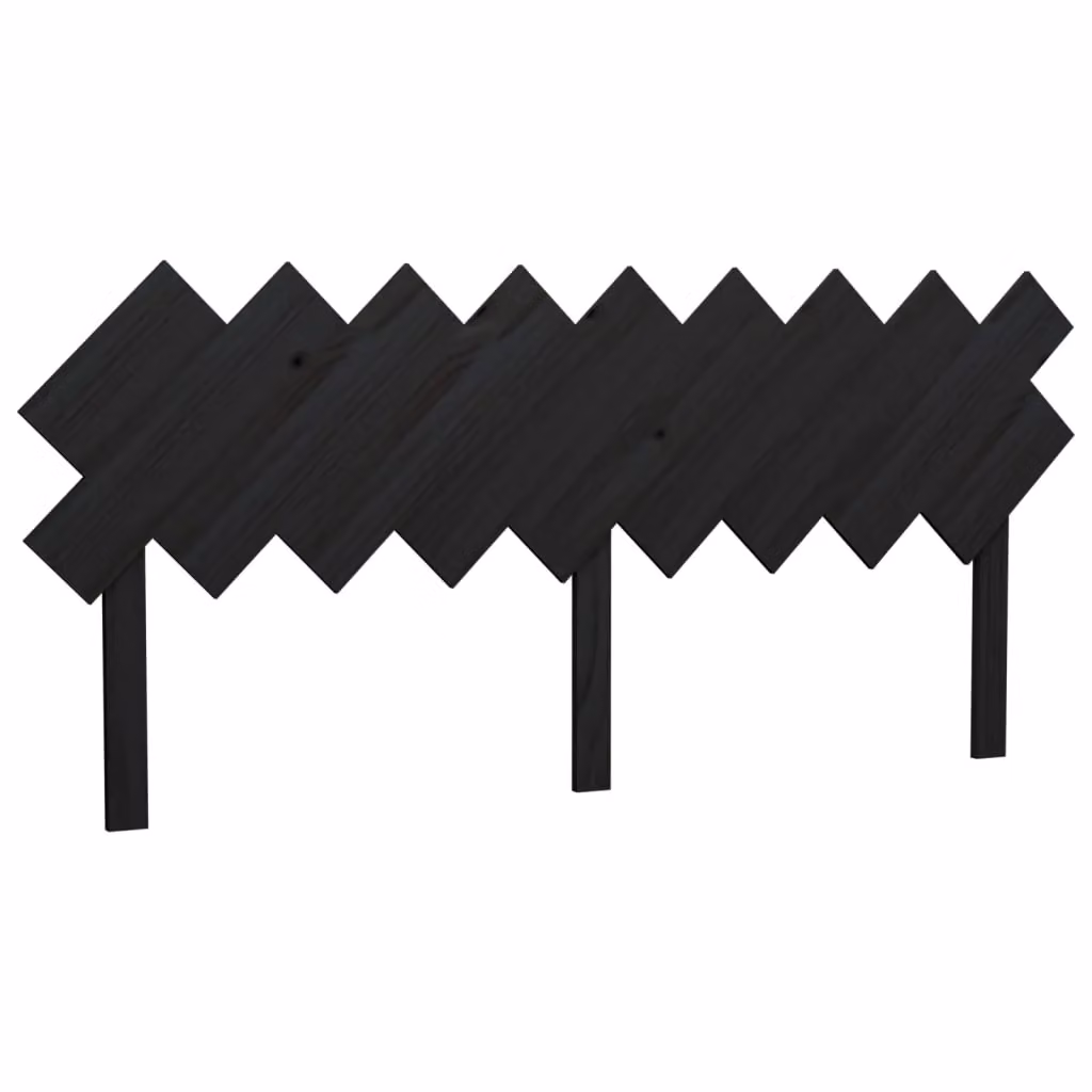Berkfield Home Rustic Solid Pine Bed Headboard, Black, W: 178 cm, D: 3 cm, H: 80.5 cm – 2