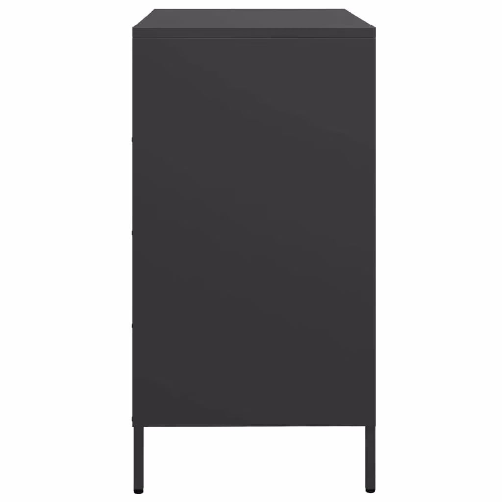 Berkfield Home Black Matt Sideboard in Cold-rolled Steel, W/D/H: 68 x 39 x 73.5 cm – 3