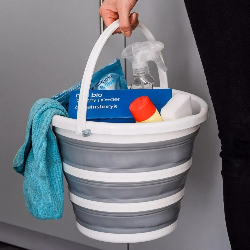 Kelvenix Collapsible Grey Plastic Bucket, 10 l – 3