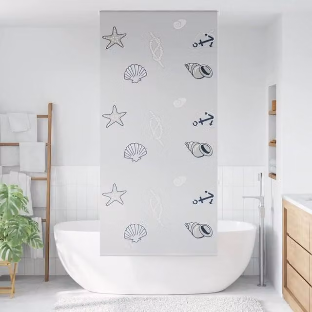 Berkfield Home Grey Opaque Shower Roller Blind, W/H: 100 x 240 cm