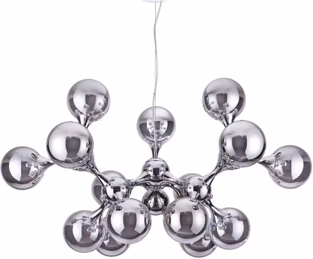 Ideal Lux Nodi 15 Light Ceiling Pendant in Chrome and Grey Glass