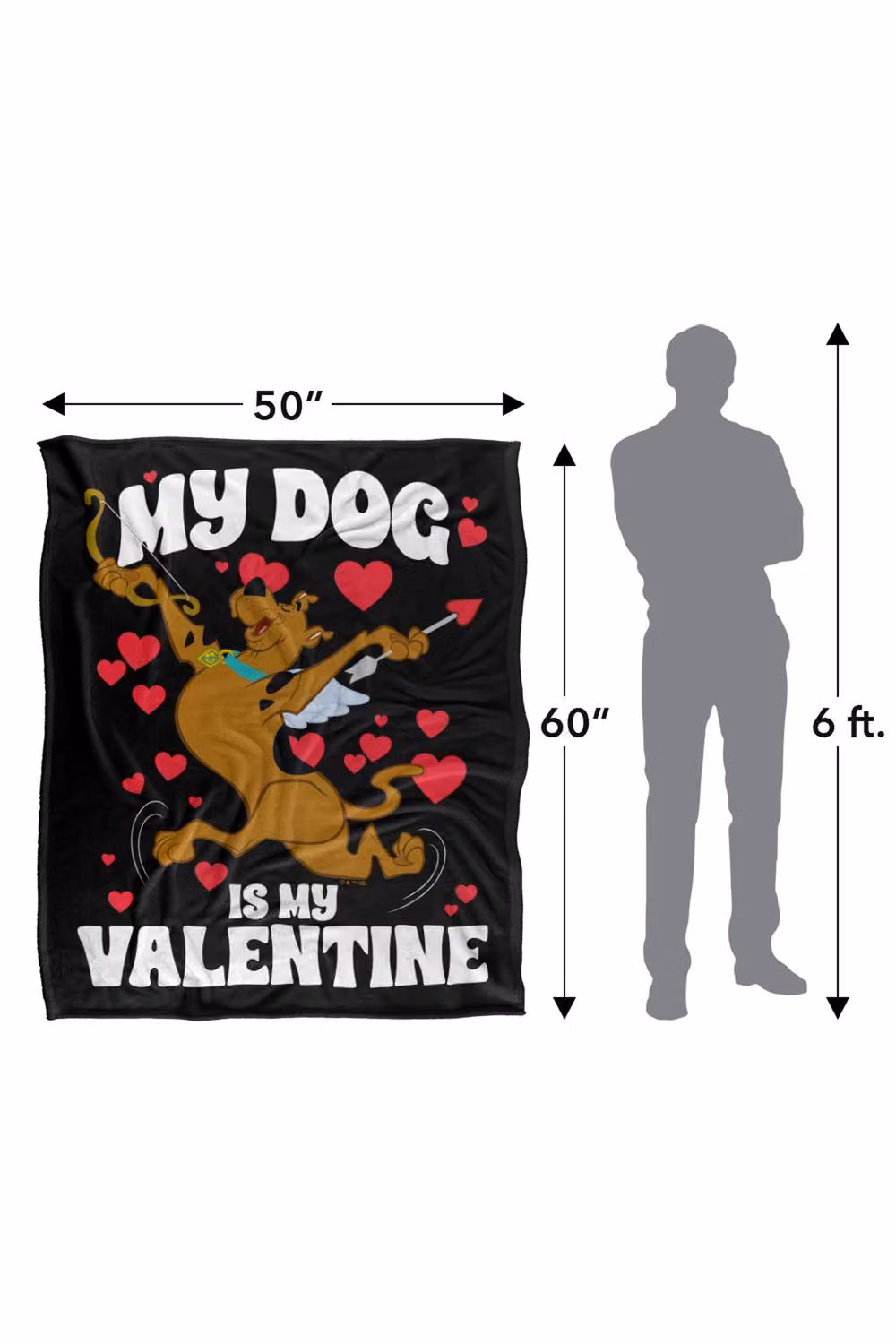 Warner Bros. Scooby Doo My Dog Is My Valentine Super Soft Fleece Throw Blanket, Multicolour – 8