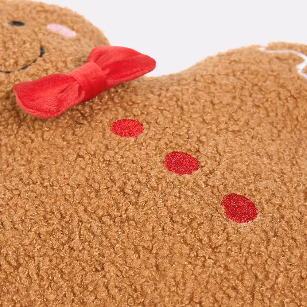 OHS Gingerbread Boy Boucle Christmas Scatter Cushion in Brown, W/D/H: 28 x 28 x 28 cm – 4