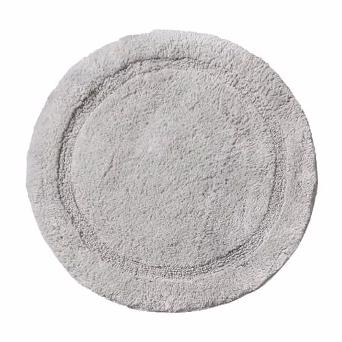 Allure Bath Fashions Round Cotton Non-Slip Bath Mat, Grey, Diameter: 65 cm – 1