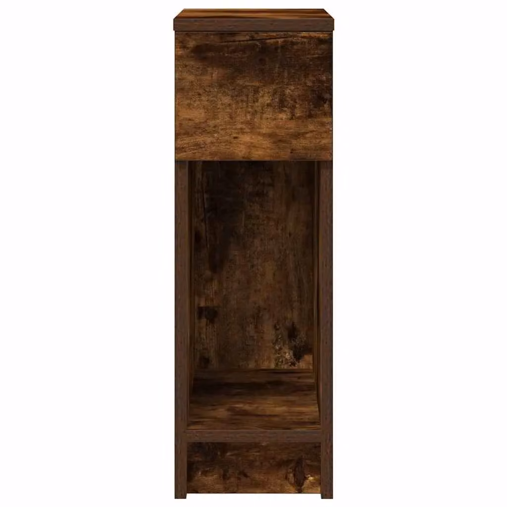 Berkfield Home Set of 2 Smoked Oak Bedside Cabinets with Drawer, Brown, W/D/H: 20 x 36 x 60 cm – 3