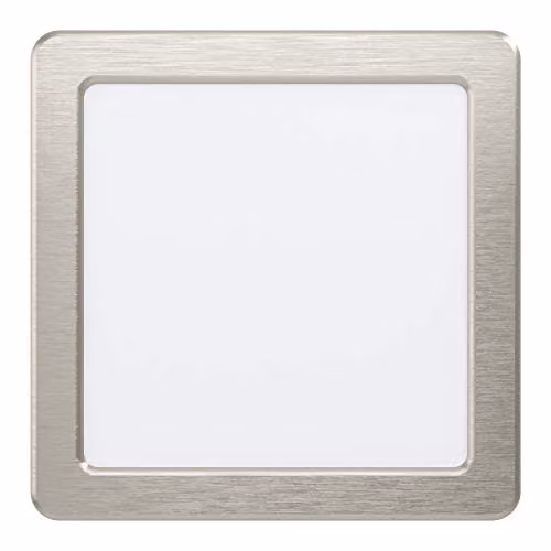 Loops Square LED Recessed Wall and Ceiling Flush Downlight in Silver Metal, 10.5W