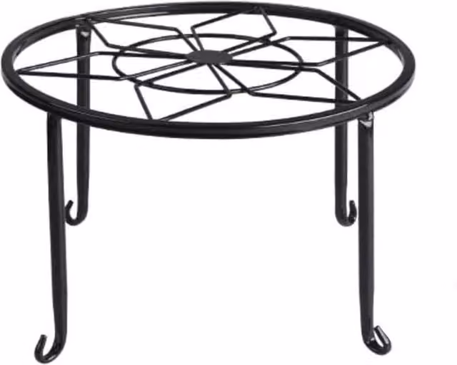 NESTLUNE Black Metal Plant Pot Stand for Indoor and Outdoor Display, W: 23 cm, D: 11.5 cm