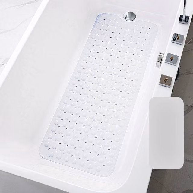 NESTLUNE Extra Large Non-Slip Clear Bath Mat for Bathtubs