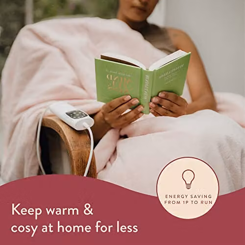 Dreamland Snuggle Up Electric Throw in Dusky Pink, Luxury Velvet Plush, W/D: 160 x 120 cm – 3