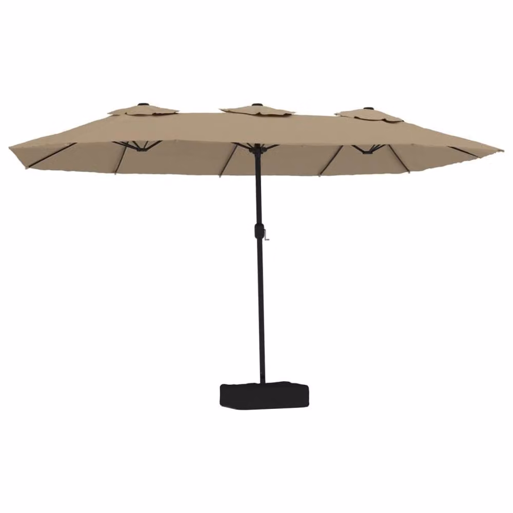 Berkfield Home Double-Head Cantilever Parasol with LEDs, Beige, W: 449 cm, H: 245 cm – 2