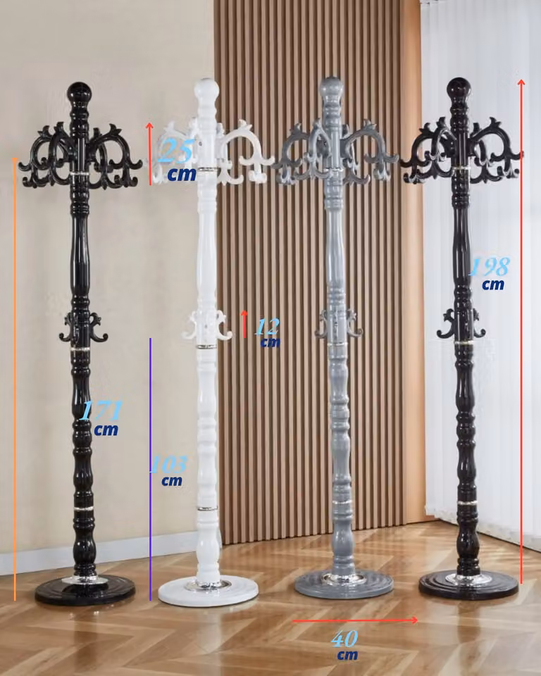 Modernique Vintage Style Post Tree Coat Stand in Brown, H 198 cm x W 80 cm x D 40 cm
