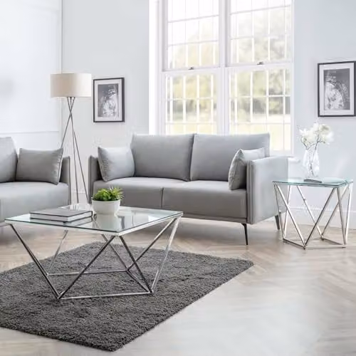Julian Bowen Rohe Upholstered 2 Seater Fabric Sofa in Grey – 2