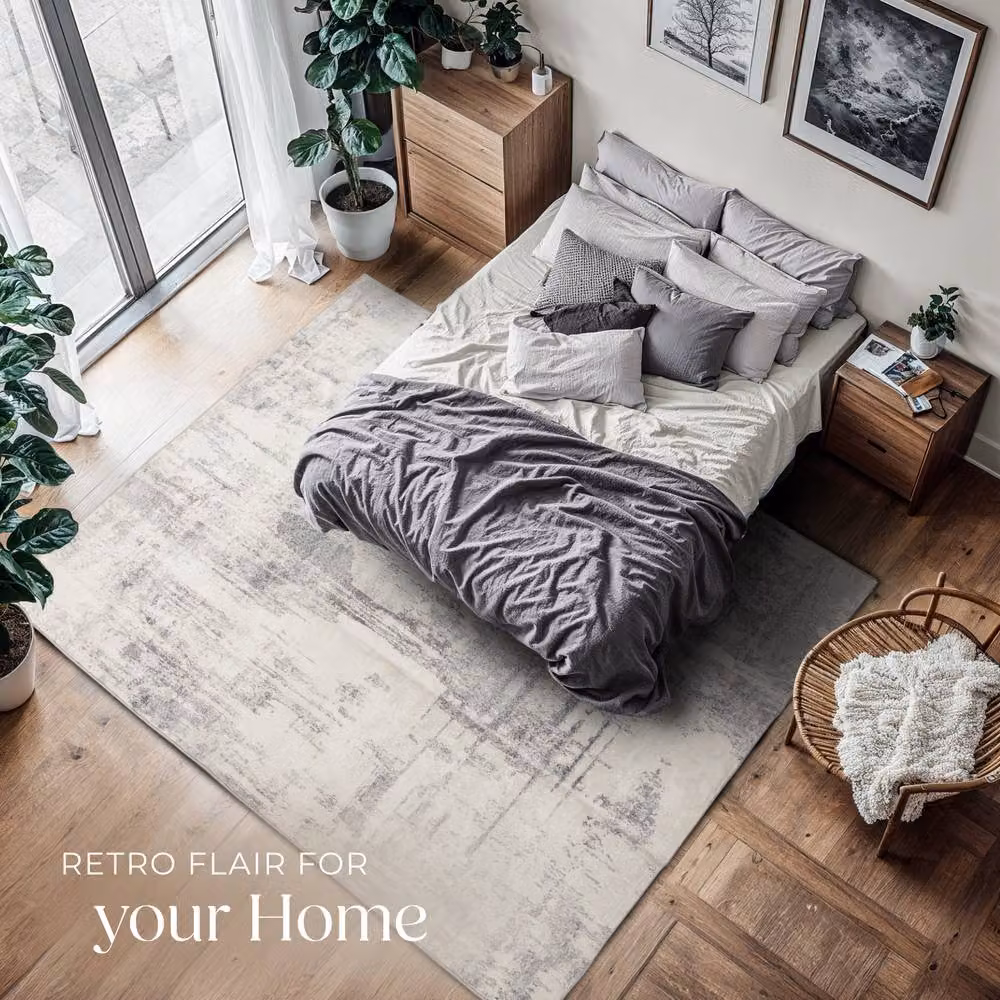 tectake Nadira Washable Abstract Modern Rug in Beige, Grey and Black, W: 200 cm x D: 275 cm – 2
