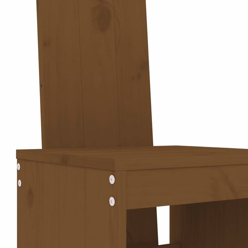 Berkfield Home Set of 2 Rustic Brown Solid Pine Wood Bar Stools, W/D/H: 40 x 42 x 120 cm – 4