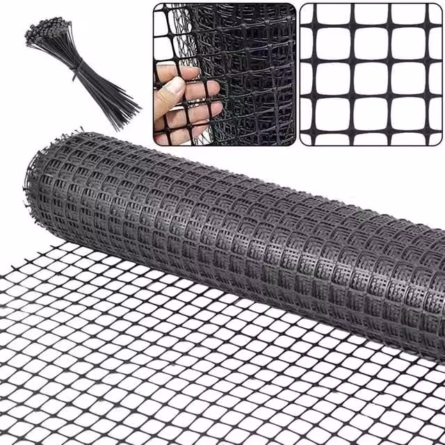 NESTLUNE Black Garden Fence Netting Mesh Safety, W: 100 cm, H: 15 cm, Length: 10 m