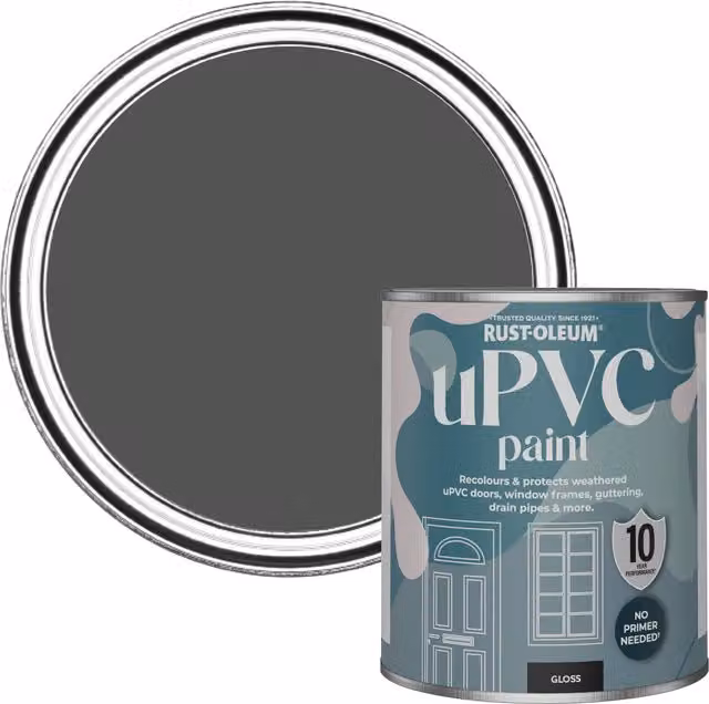 Rust-Oleum Gloss UPVC Paint in Grey, 0.75 l