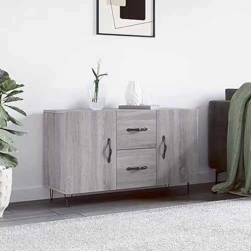 vidaXL Modern Grey Sonoma Sideboard in Engineered Wood W/D/H: 100 x 36 x 60 cm – 2