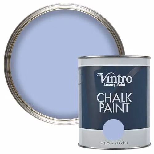 Vintro Georgian Sky Mid Blue Chalk Paint with Ultra Matt Finish, 0.125 l