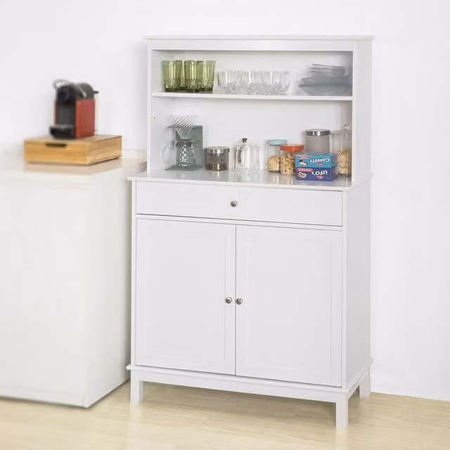 SoBuy Modern White MDF and Rubberwood Storage Sideboard