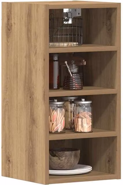 Berkfield Home Artisan Oak Wall Mounted Kitchen Cabinet in Brown, W/D/H: 30 x 29.5 x 60 cm