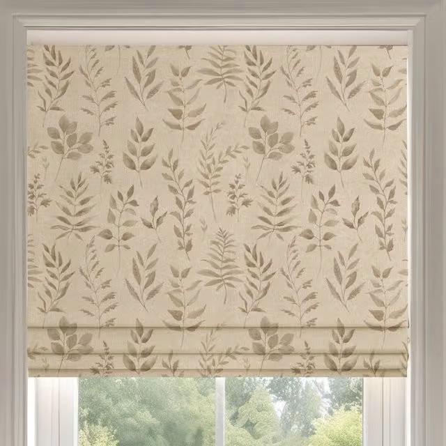 Ante Decor Willow Printed Cotton Made To Measure Roman Blind in Natural Beige
