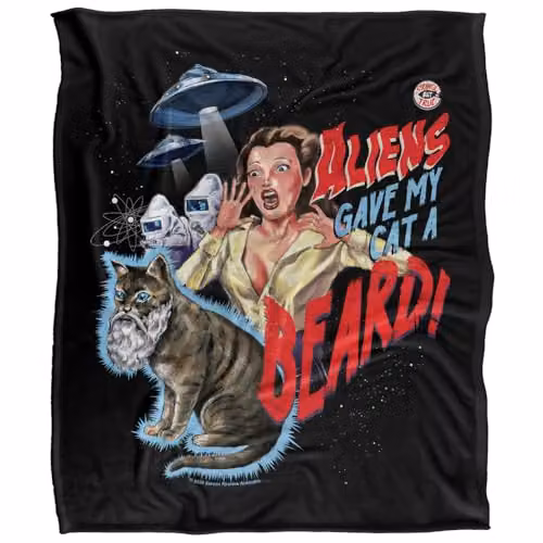 Steven Rhodes Catabeard Silky Touch Super Soft Fleece Throw Blanket, Multicolour, W/D/H: 152 x 127 cm – 5