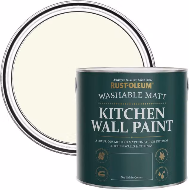 Rust-Oleum Matt Green Kitchen Wall Paint, Mould Resistant, 2.5 l